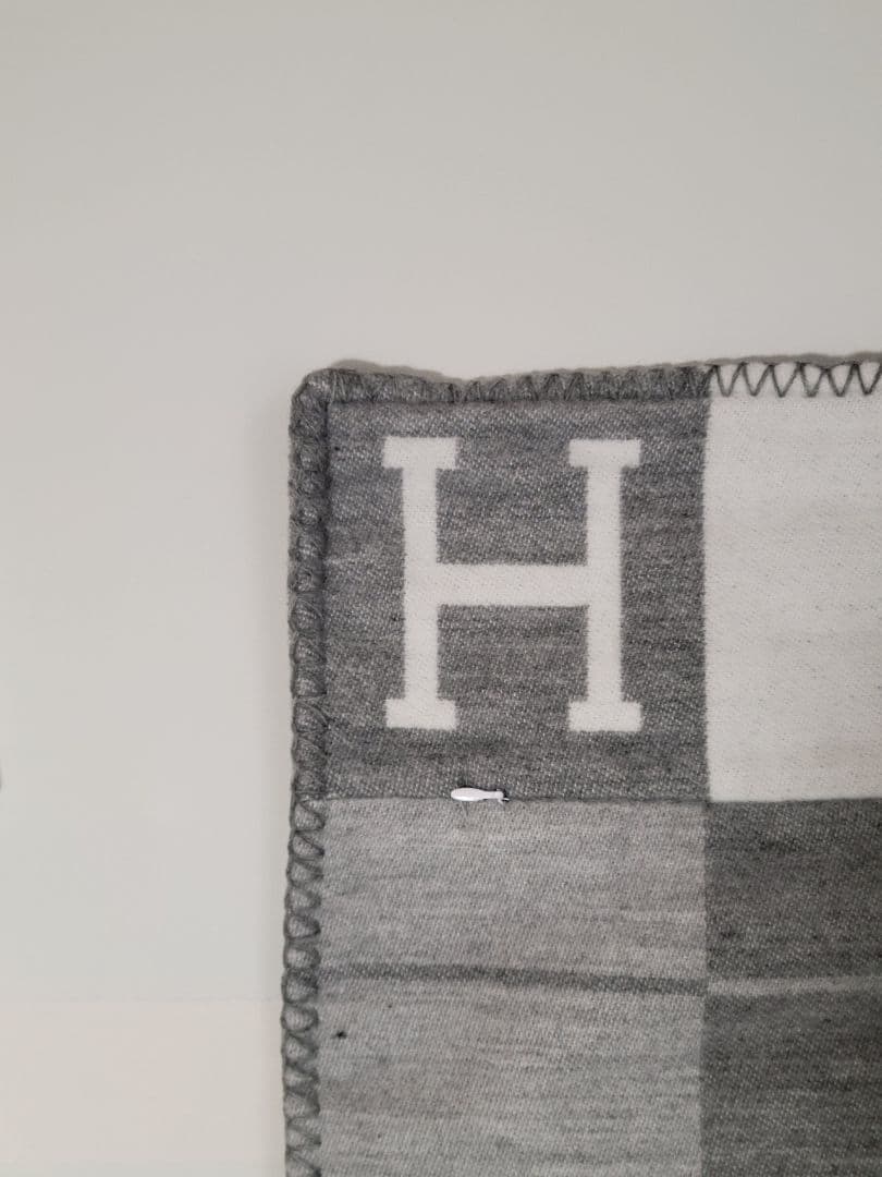 ami　【2枚】　エルメス　クッションカバー　グレー　45×45　チェック