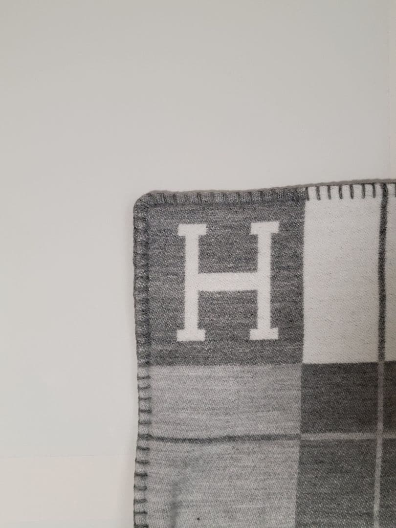 ami　【2枚】　エルメス　クッションカバー　グレー　45×45　チェック