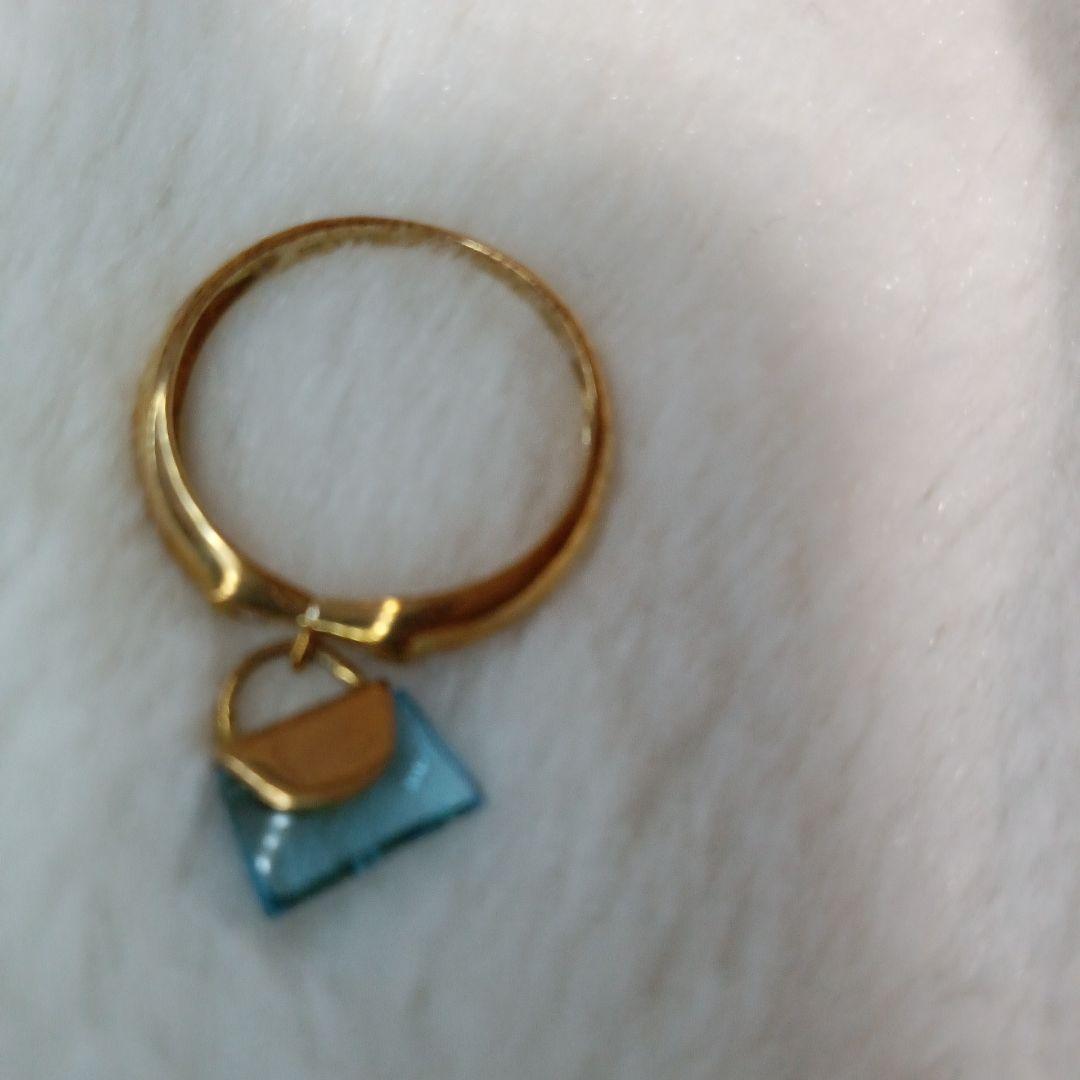 R*様 18Kリング ブルートパーズチャーム　バッグモチーフ