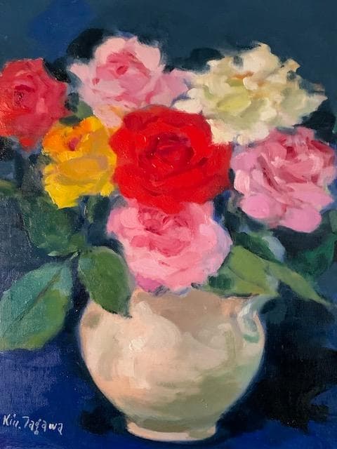 2/28〜3/2迄格安【巨匠・物故】田川勤次◆春陽会◆白鳳梅田画廊取扱◆油彩Ｆ６