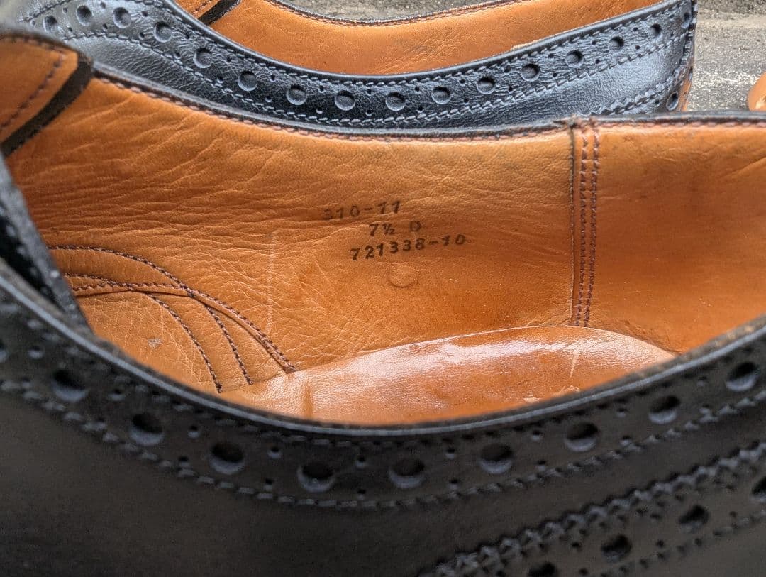 クリスマスセール！廃番品j.m.weston310セミブローグ7.5Dブラック