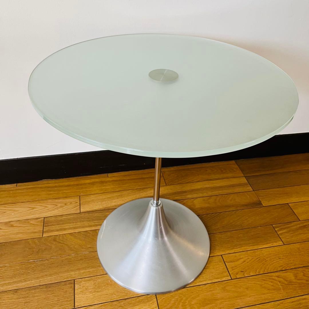 アンティーク　ガラス丸テーブル　チューリップ テーブル　送料込み