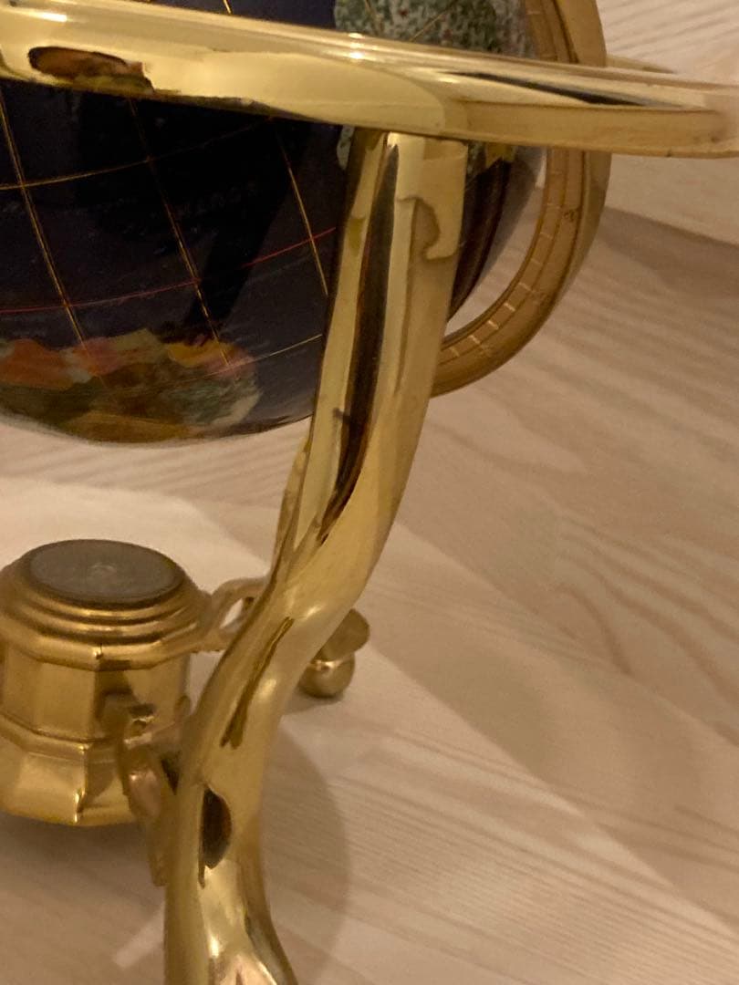 地球儀　方位磁石付き　天然石　インテリア