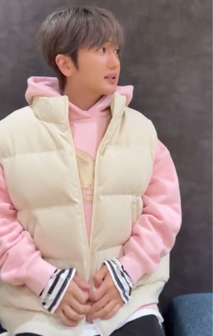 中綿リバーシブルベスト ライトベージュ Nissy ナップタイム naptime