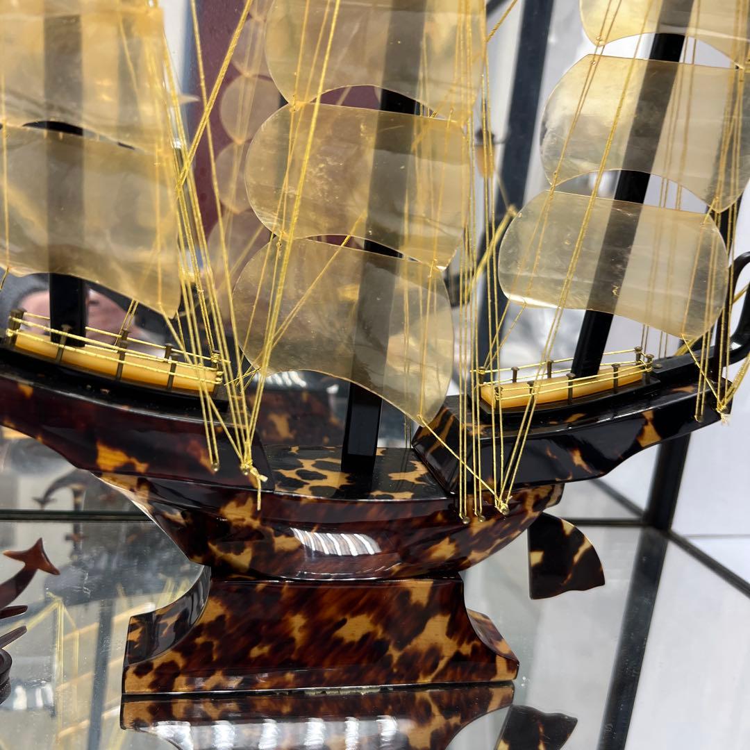 本鼈甲　オランダ船　ケース付　東Y7-1212①タトオ