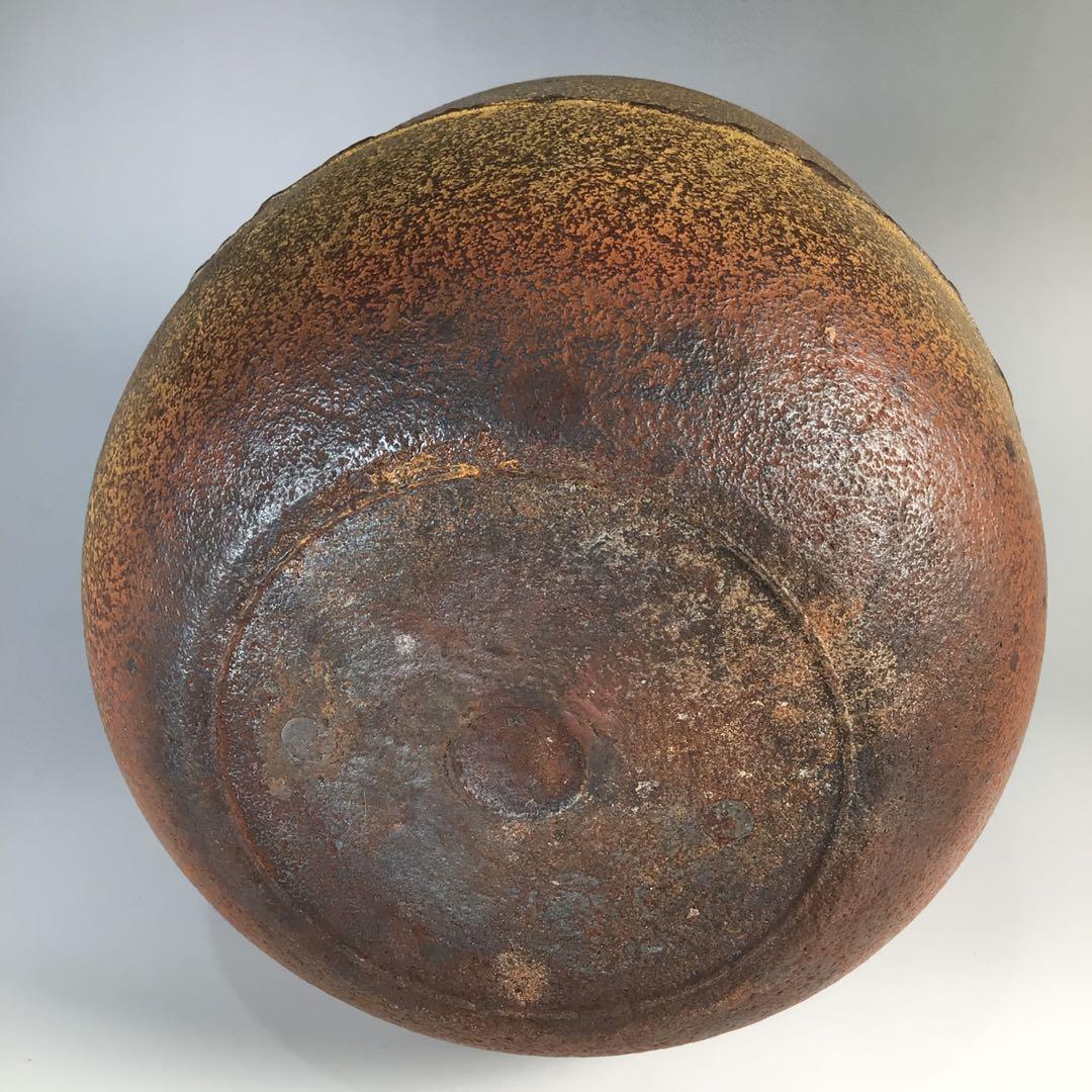 Ｍ１７６　茶釜　『釜師　加藤恵造作』『茄子耳』『素文』『棗釜』　共箱　茶道具