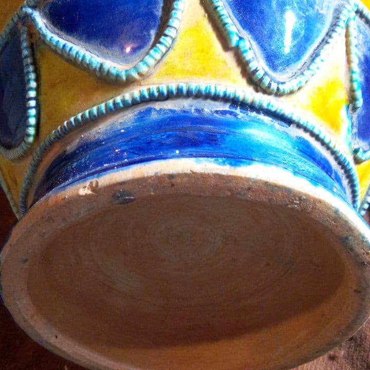 中国陶磁器　法花　浮き彫り壺　逸品