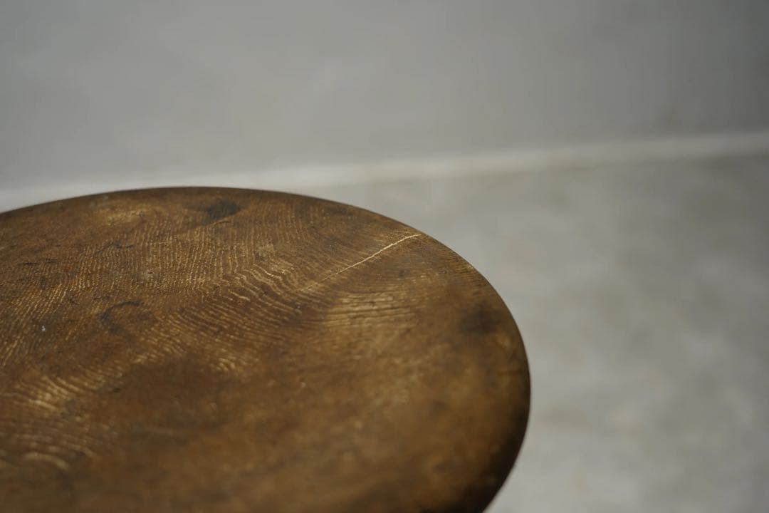 楢材　昭和初期　スツール　古木