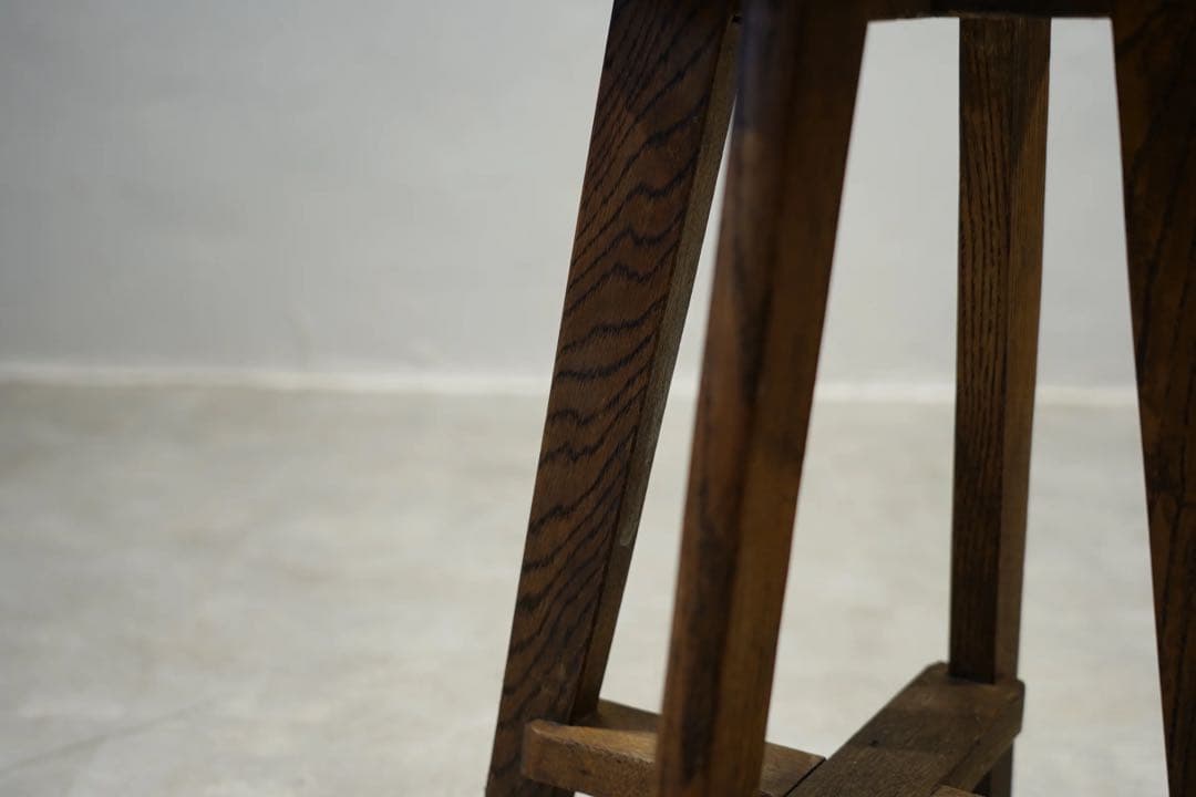 楢材　昭和初期　スツール　古木