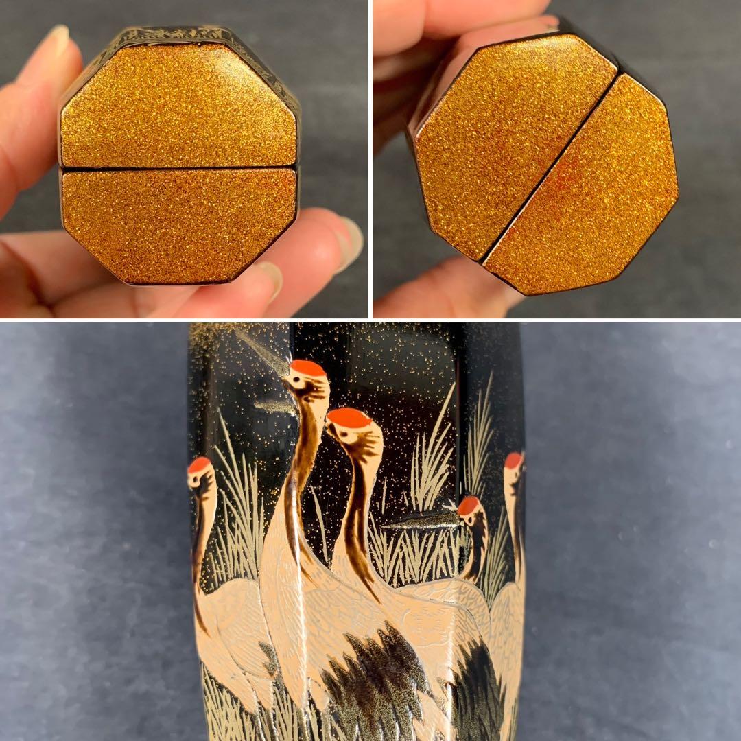 E325 送料無料　色絵ぶりぶり　香合　茶道具　茶室　茶道　香道具　共箱