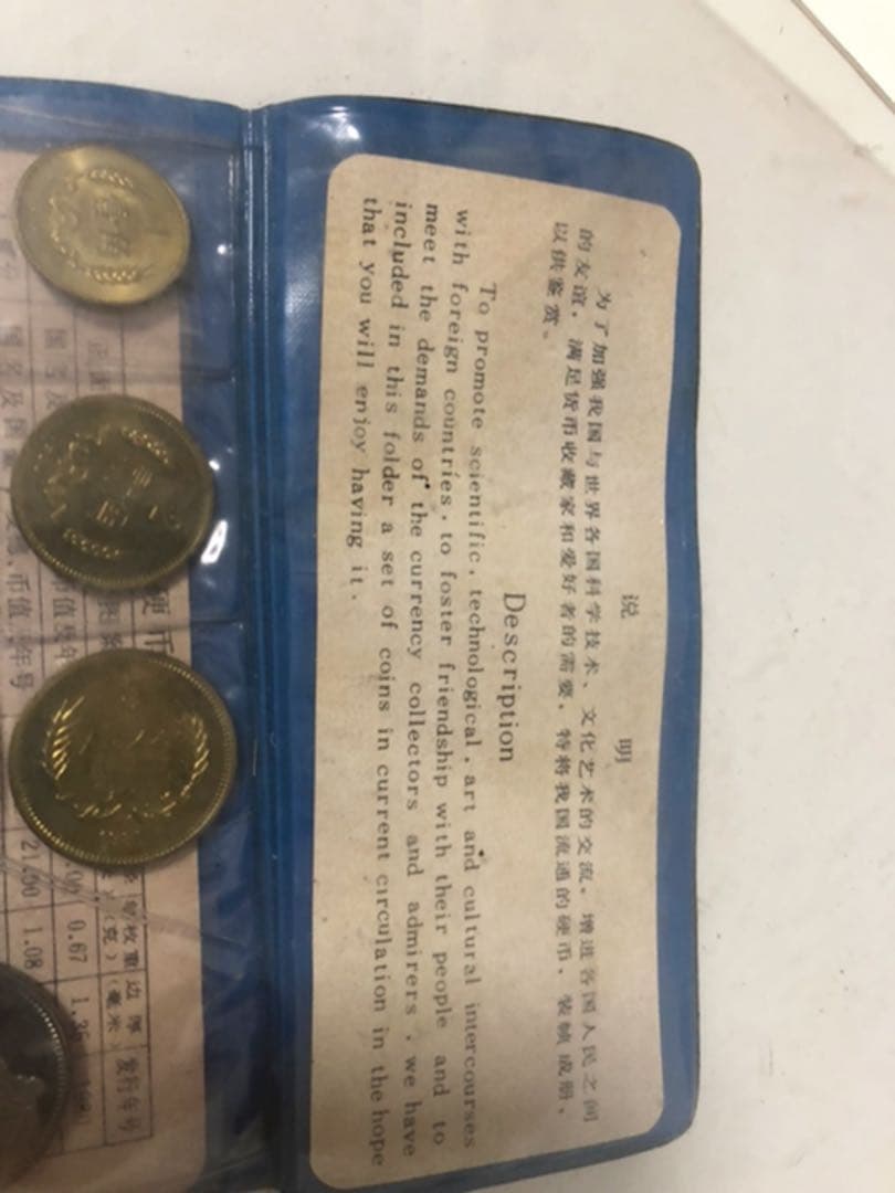 中国　1980年　セット　硬貨
