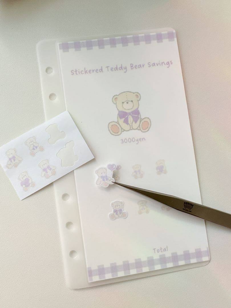 A6 refill Stickered Teddy Bear 2100円