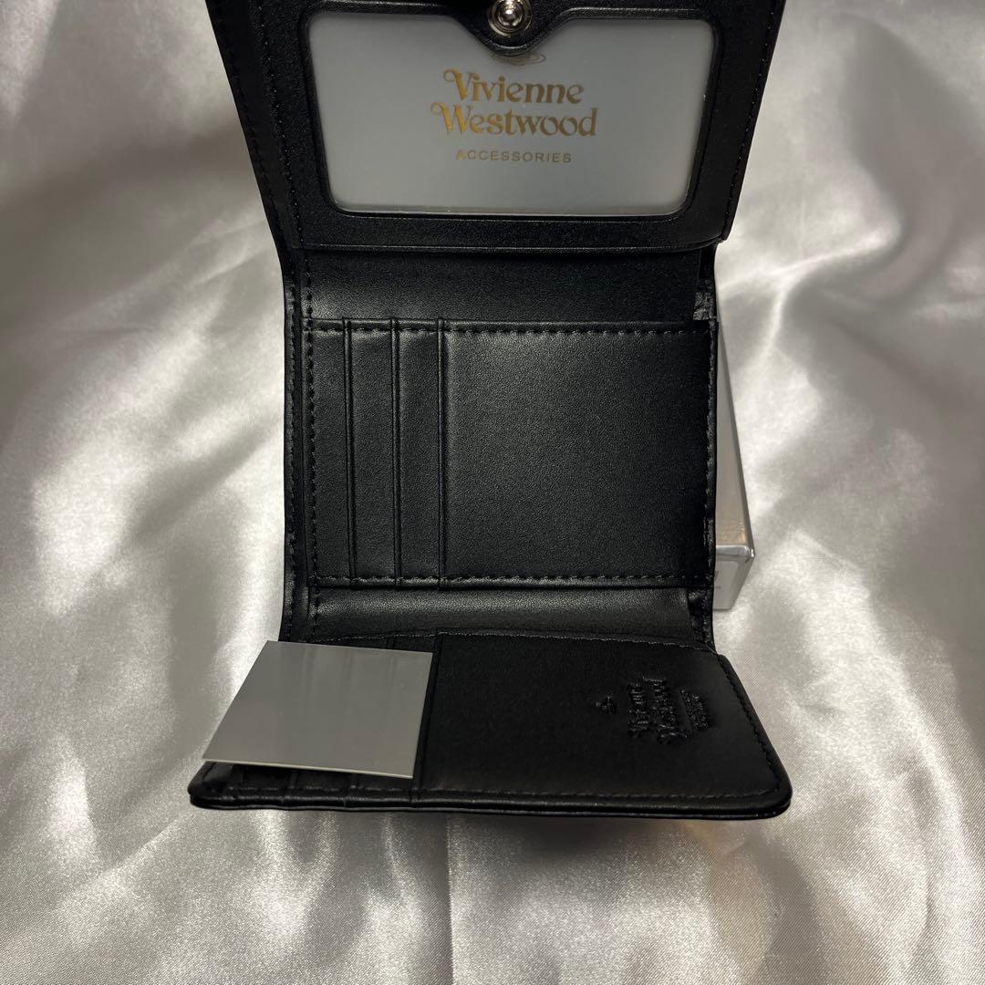 新品 Vivienne Westwood ブラック ヴィヴィアン柄 三つ折り財布