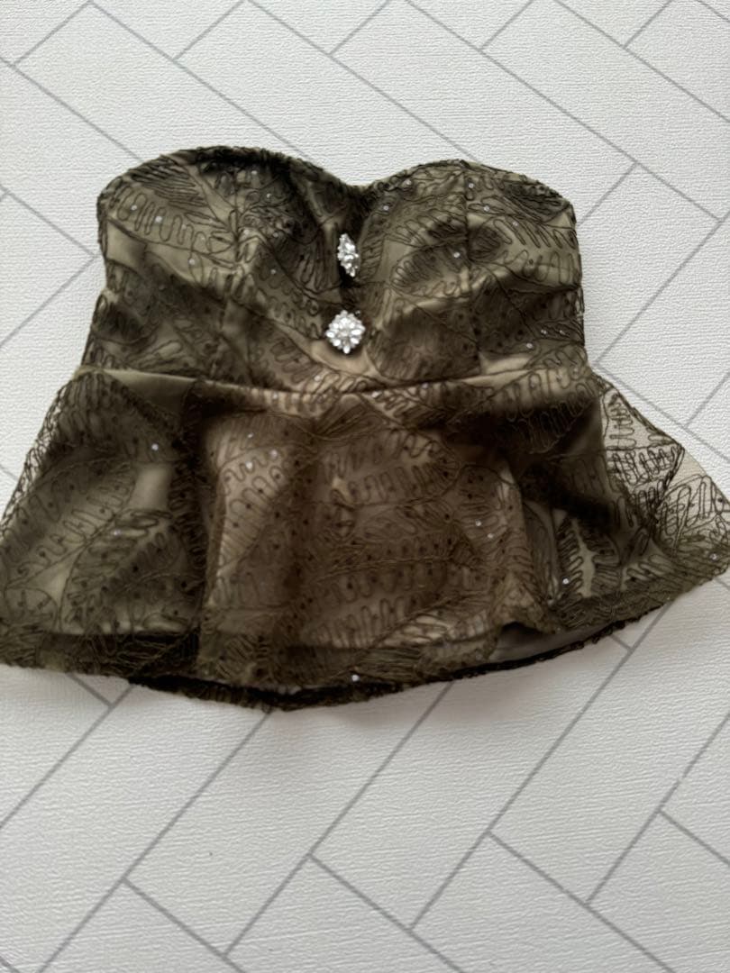 leja オケージョンドレス　グリーン　レース　S セットアップ　ビスチェ　緑