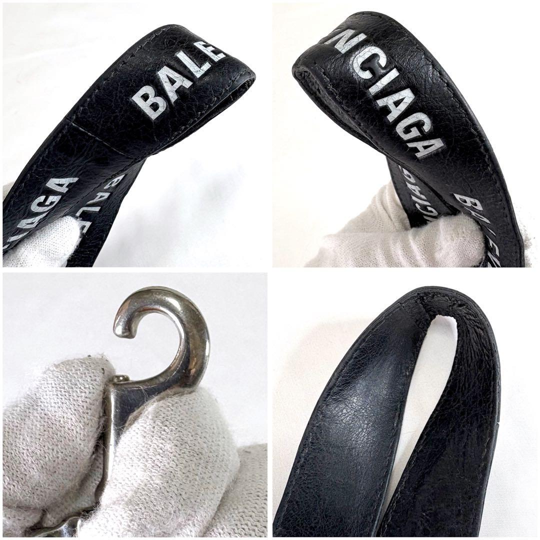 BALENCIAGA バレンシアガ ネックストラップ　ロゴ レザー