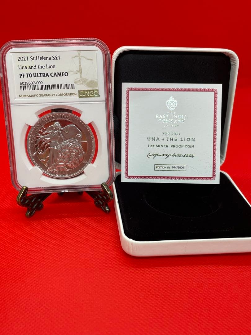 【2021年 ウナとライオン 1ポンド 1オンス プルーフ銀貨】