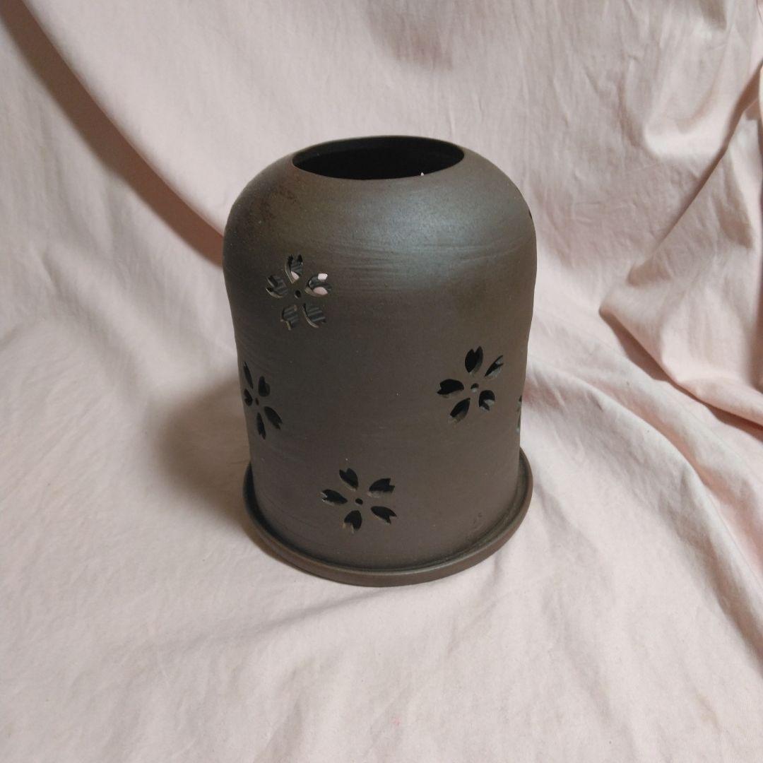 備前焼　作家物　桜の灯り