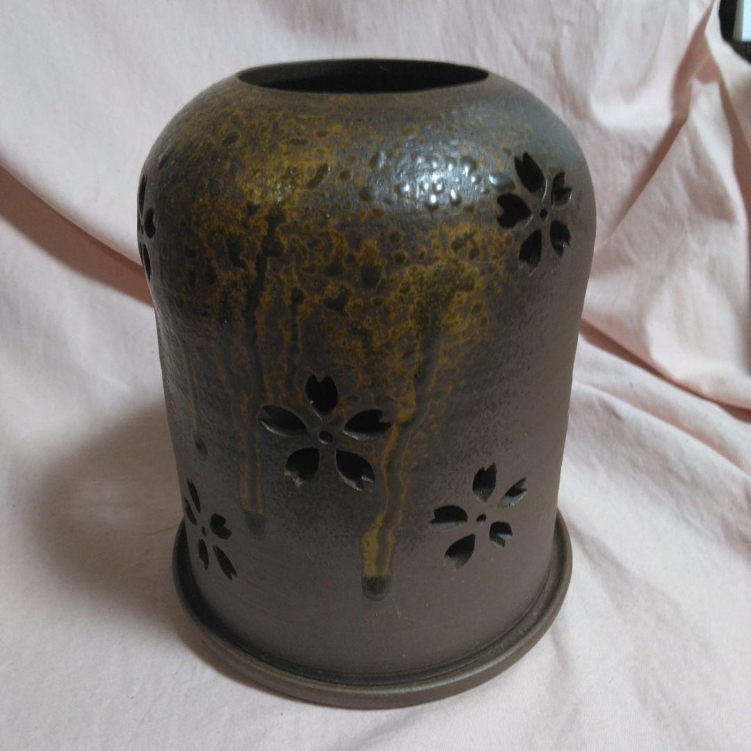 備前焼　作家物　桜の灯り