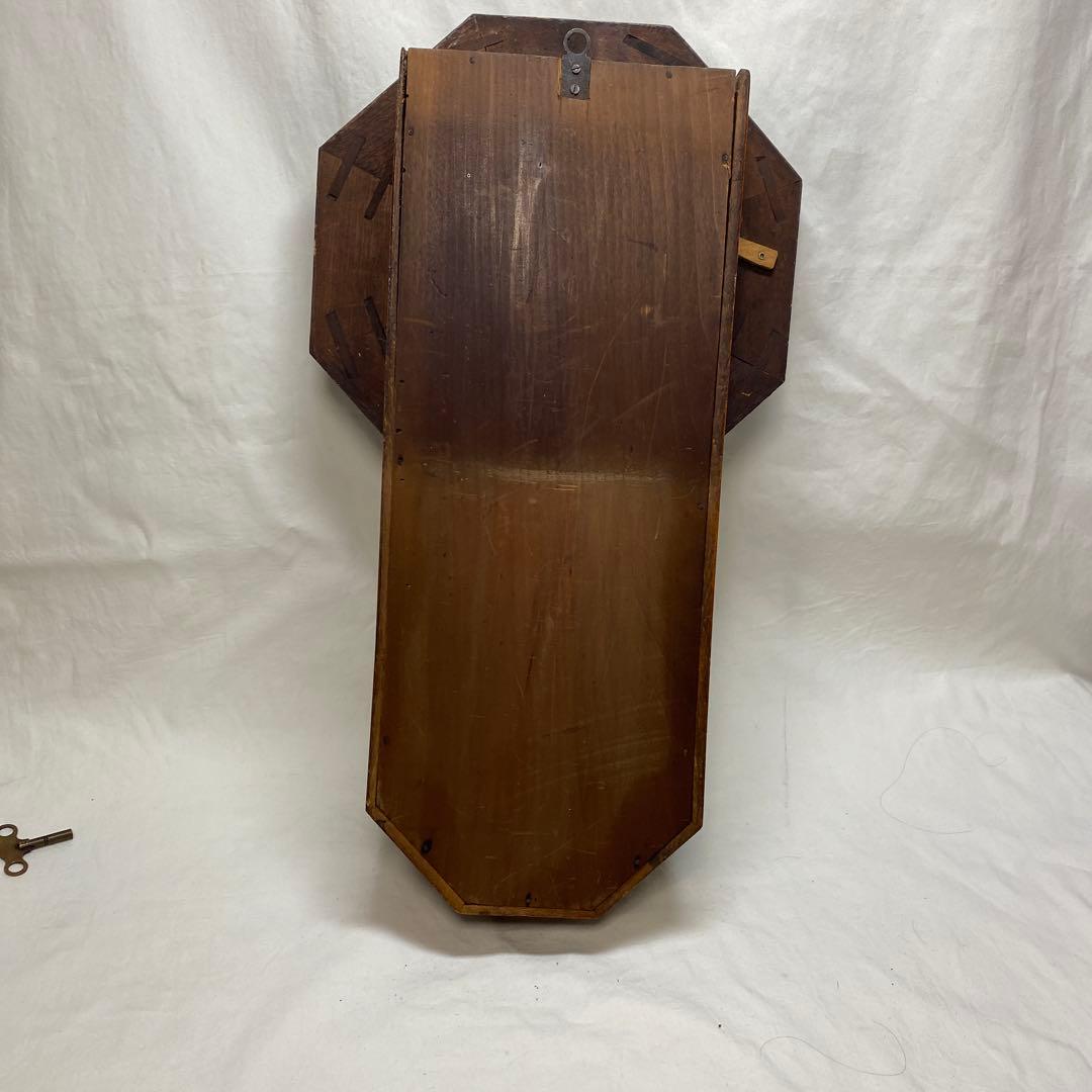 振り子時計　ゼンマイ式　掛け時計 アンティーク　古道具