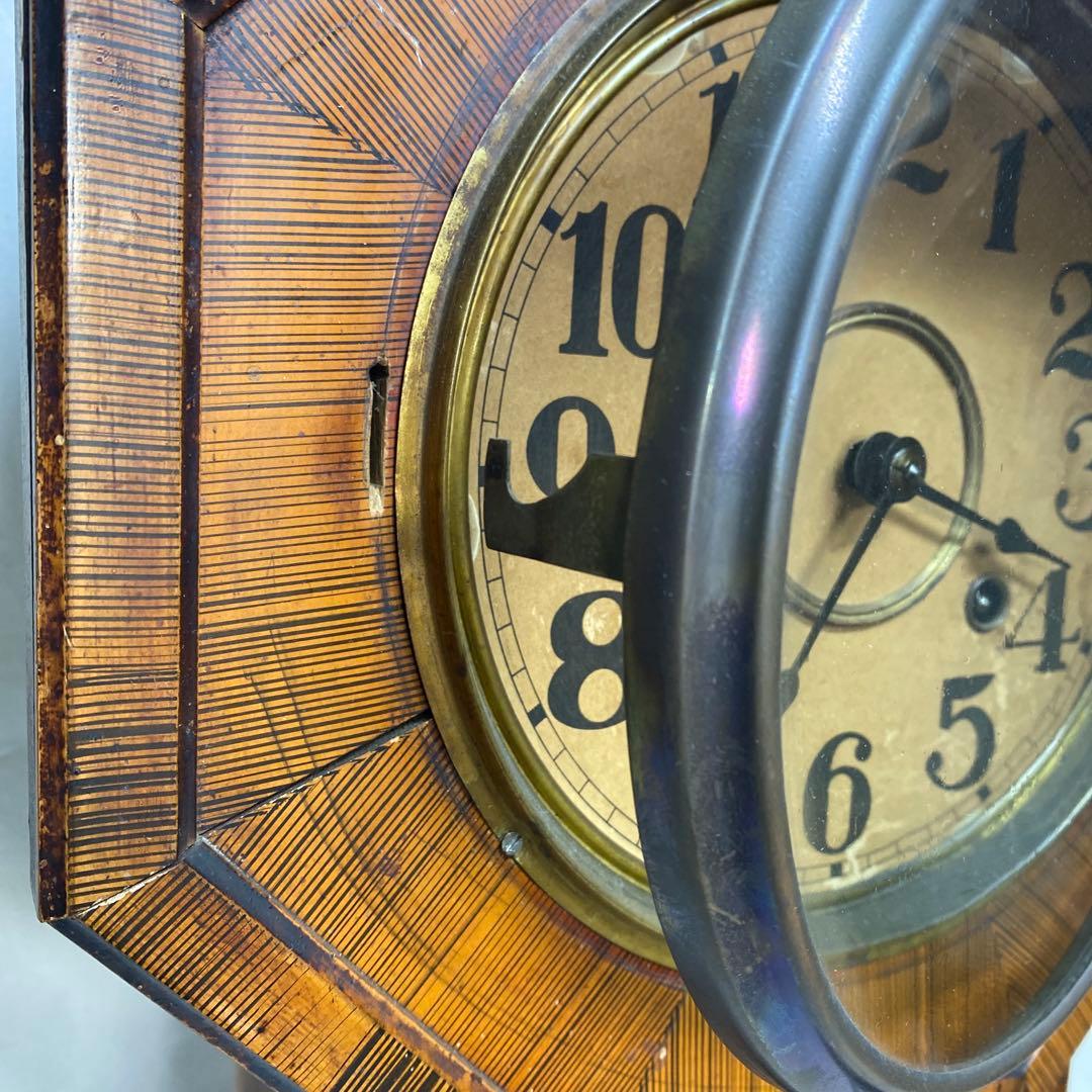 振り子時計　ゼンマイ式　掛け時計 アンティーク　古道具