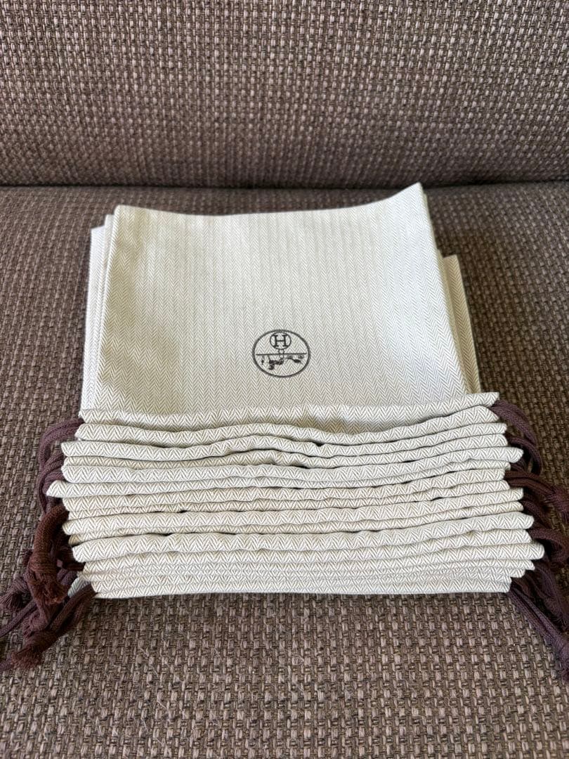 正規品美品　HERMES エルメス　巾着袋 保存袋（21x21cm）3枚セット