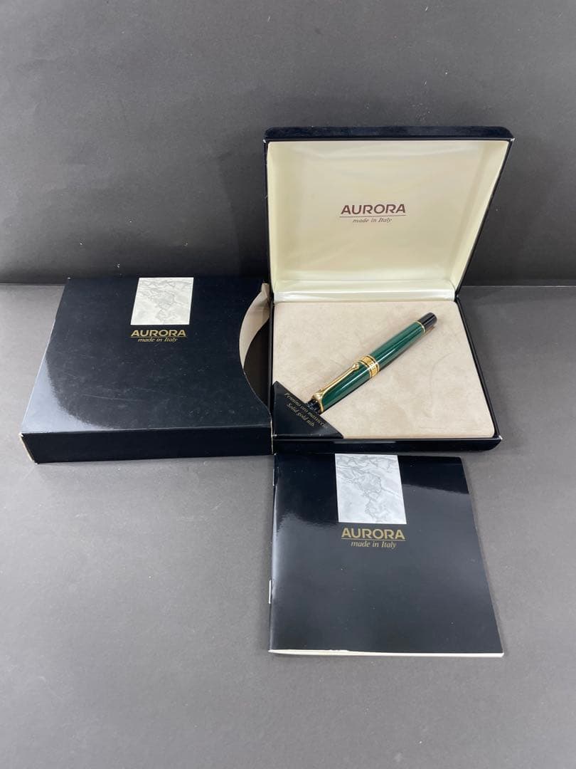 AURORA 緑色 万年筆 14K