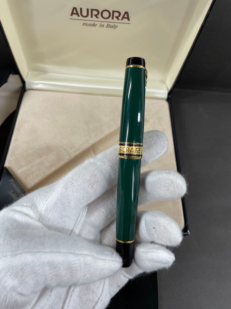 AURORA 緑色 万年筆 14K
