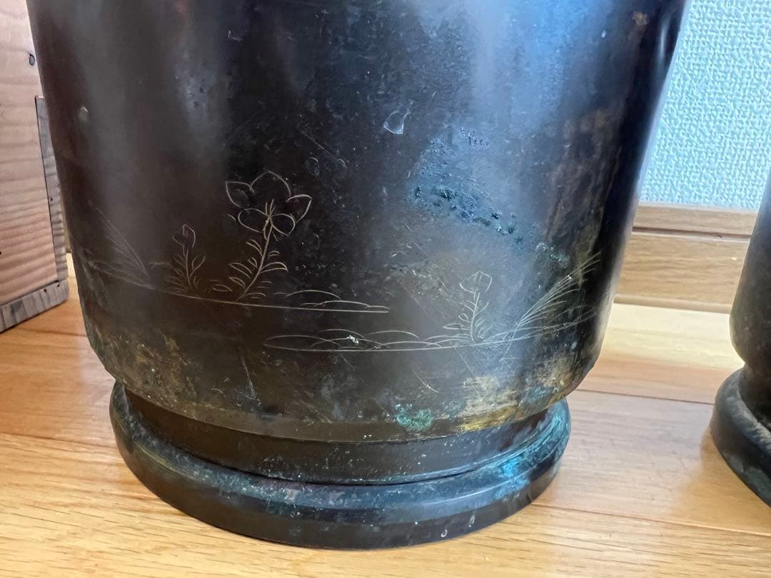 真鍮　火鉢　アンティーク雑貨　古道具　大正昭和レトロ　箱あり