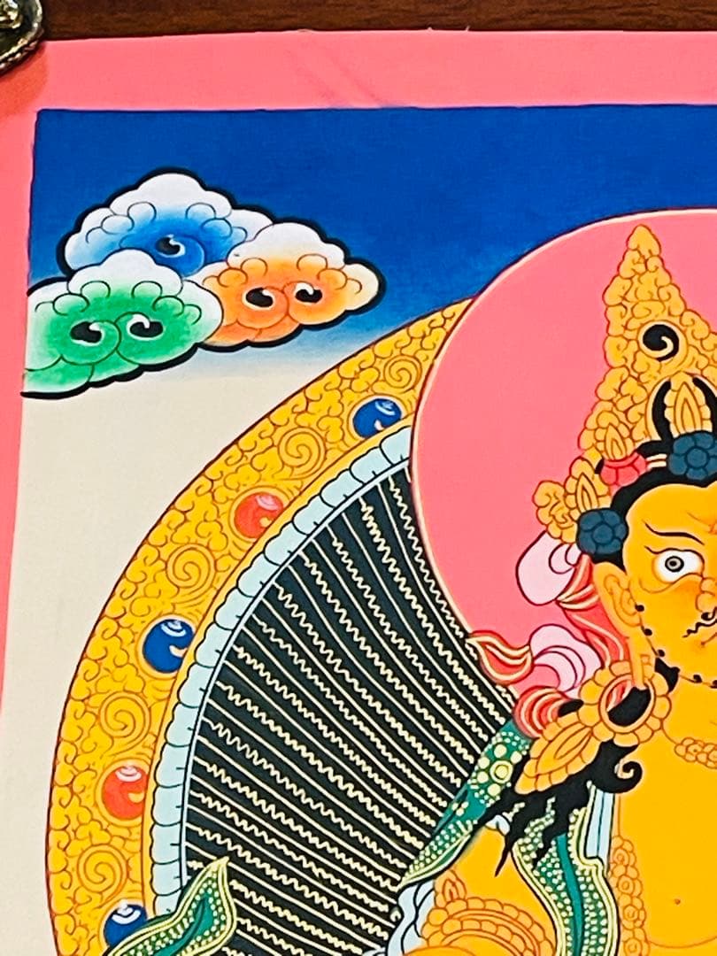 《手描き 肉筆画》宝蔵神 財宝神 シャンバラ クベラ 曼荼羅　Kubera 新品