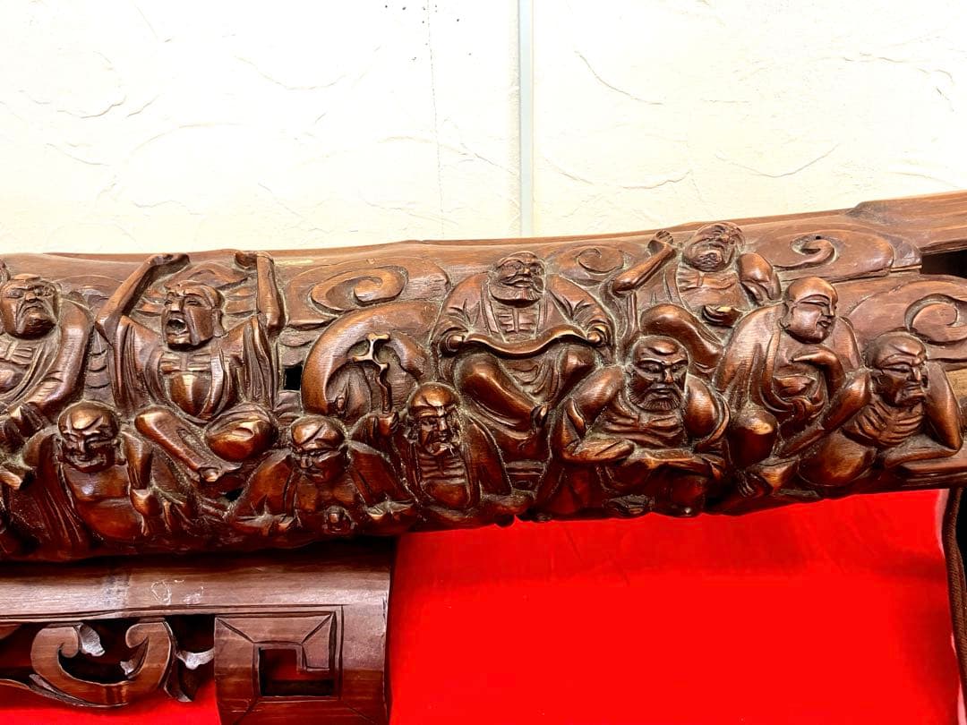 特大 十八羅漢　象牙風 牙 一本物 一本牙 彫刻 オブジェ　竹細工　中国美術