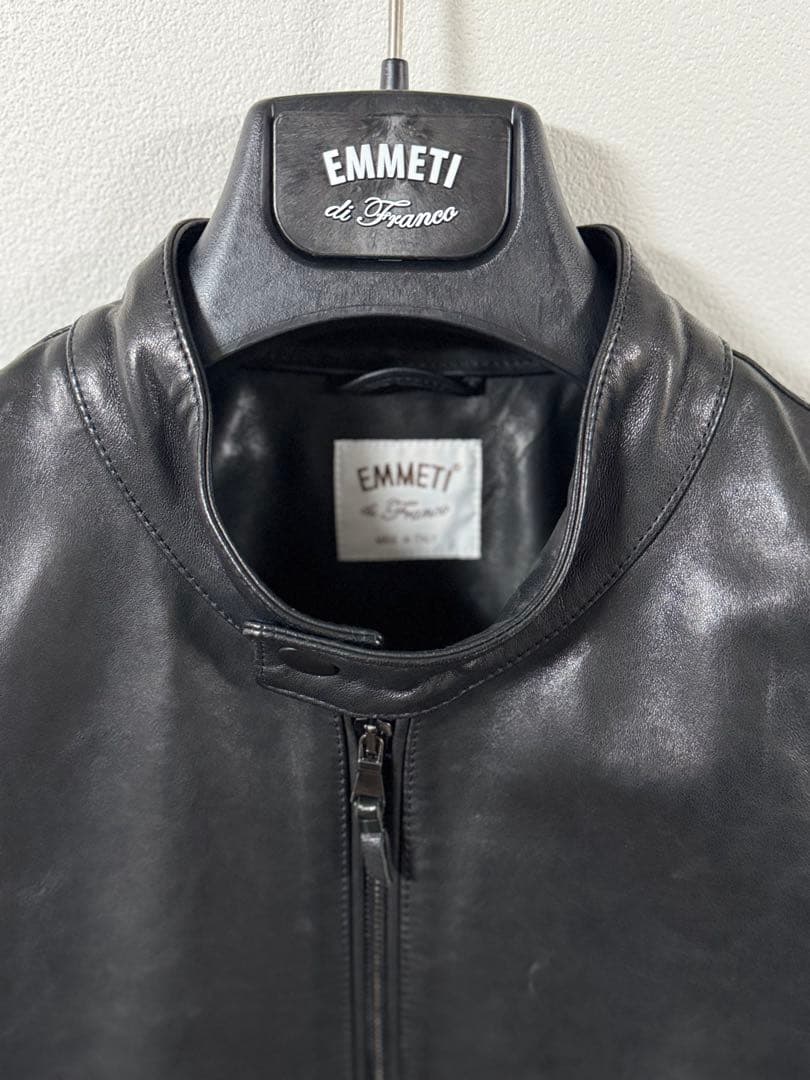 セール価格　EMMETI 46 ネイビー　JURI ライダースジャケット