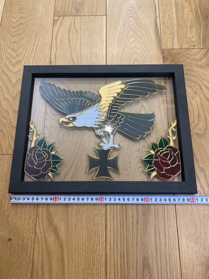 グラスアート イーグル　インテリア雑貨