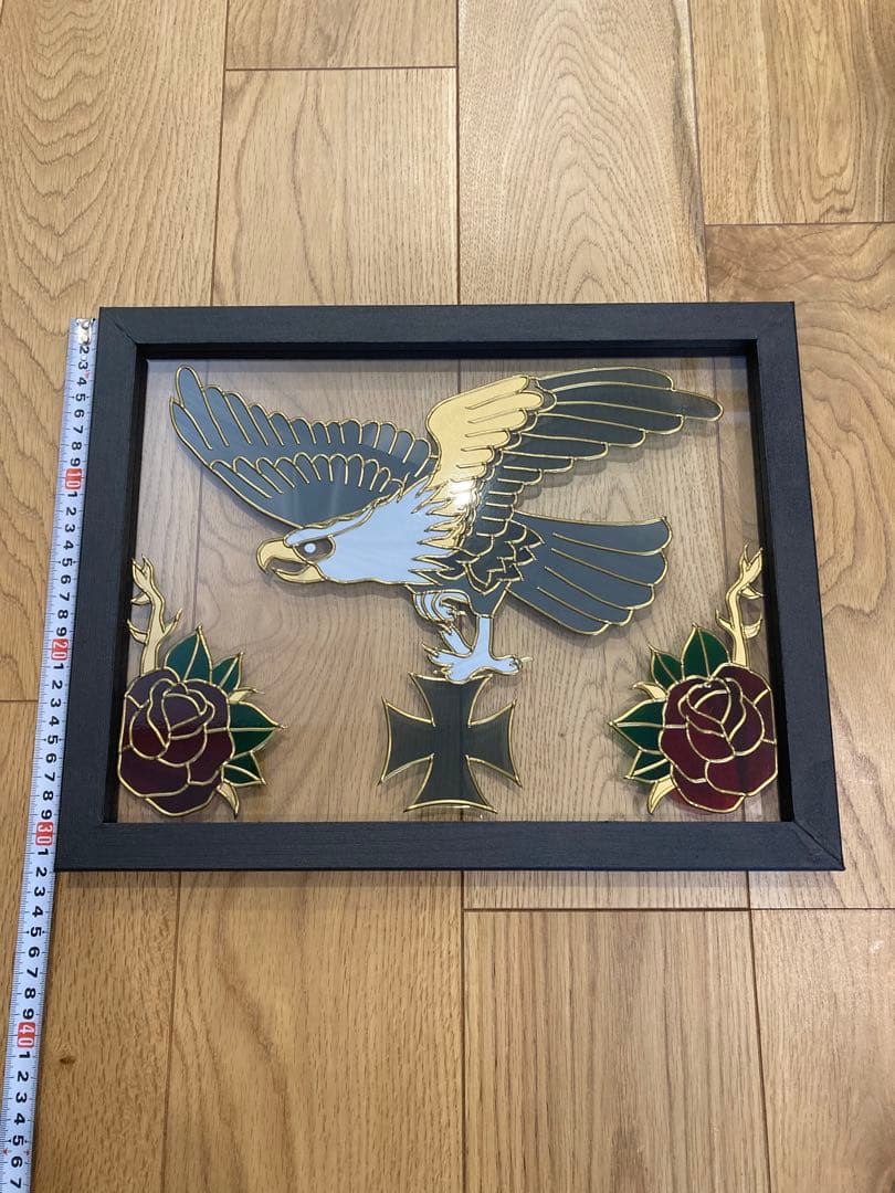 グラスアート イーグル　インテリア雑貨