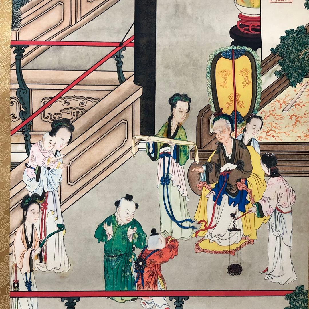 蔵出し 美術　高級品絵　巻き絵　大名家　唐寅　唐伯虎　旧蔵　掛け軸　4本セット