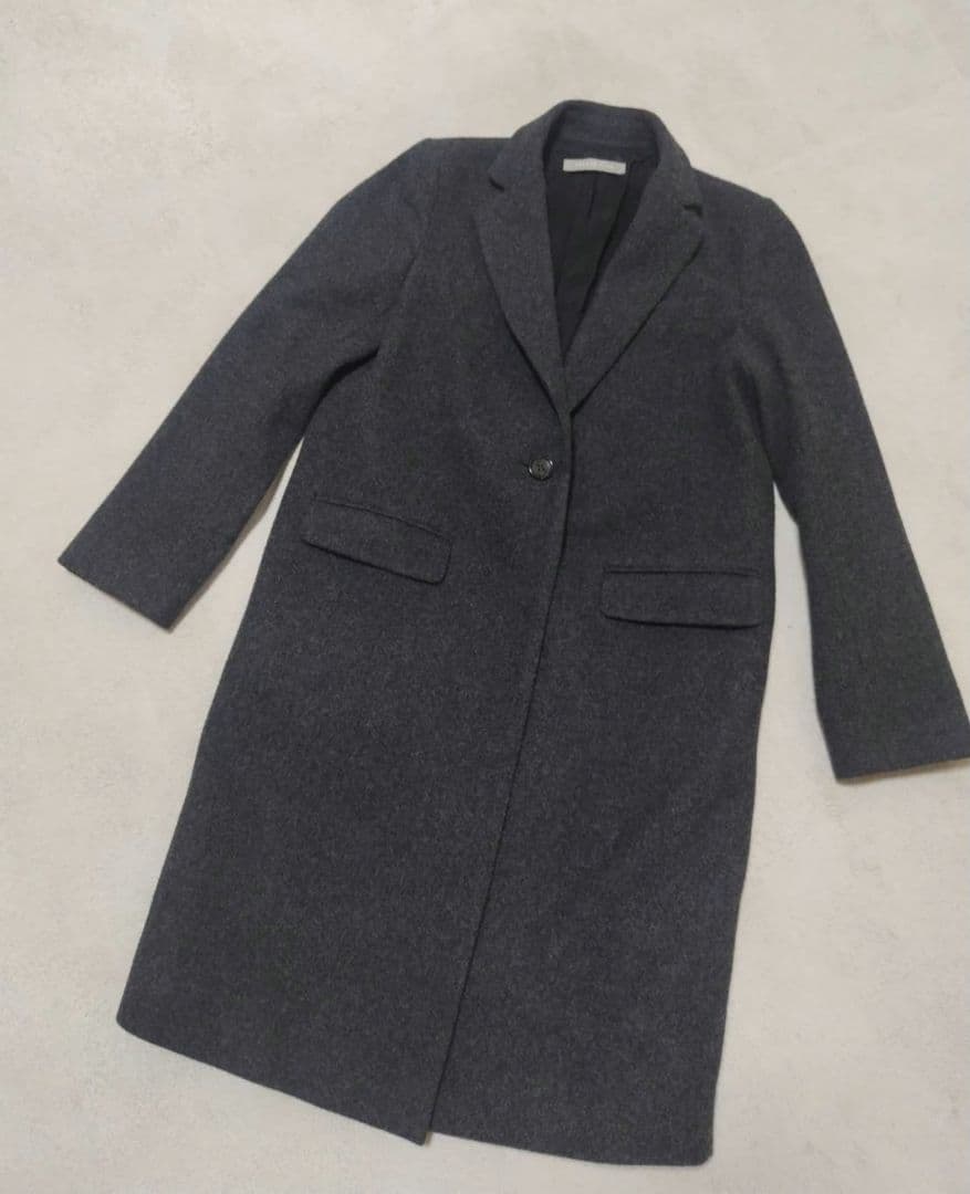 【美品】Theoryluxe ラムウールメルトン コート ロング グレー