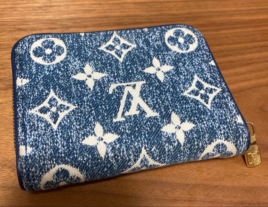 ルイヴィトン　ジッピーパース ジャガードデニム　マリーヌ