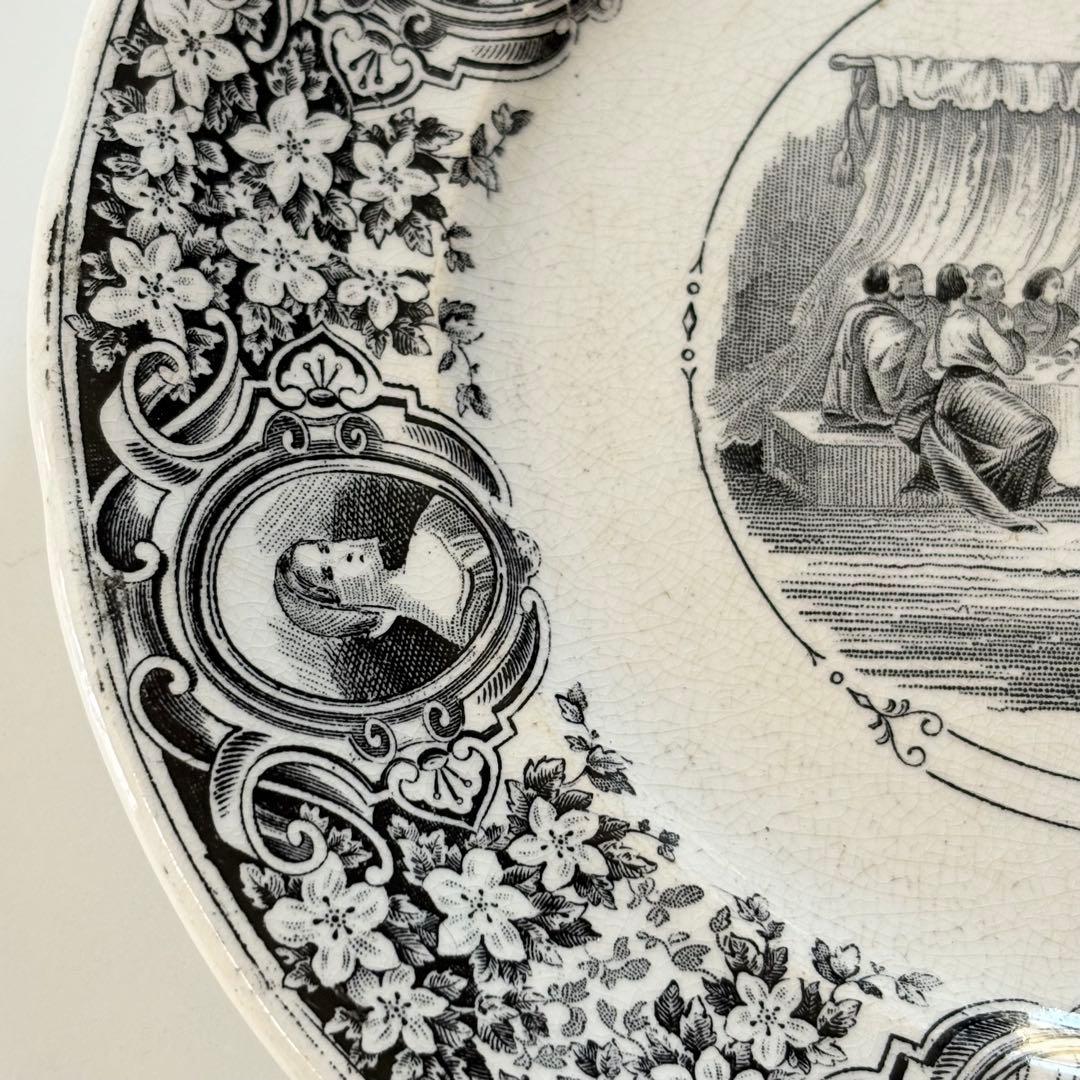 グリザイユ　アンティークプレート