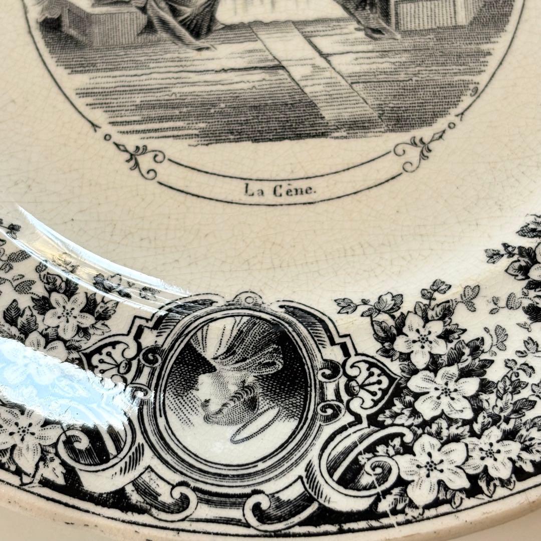 グリザイユ　アンティークプレート