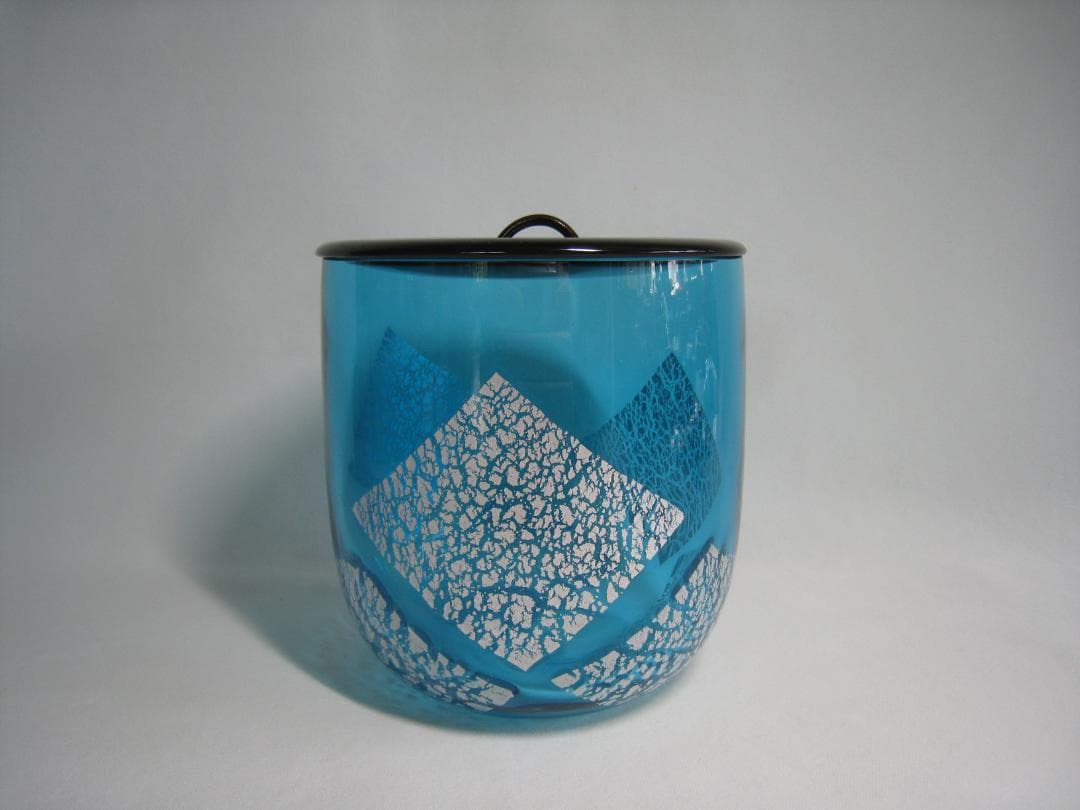 硝子製水指　【義山銀箔水指】