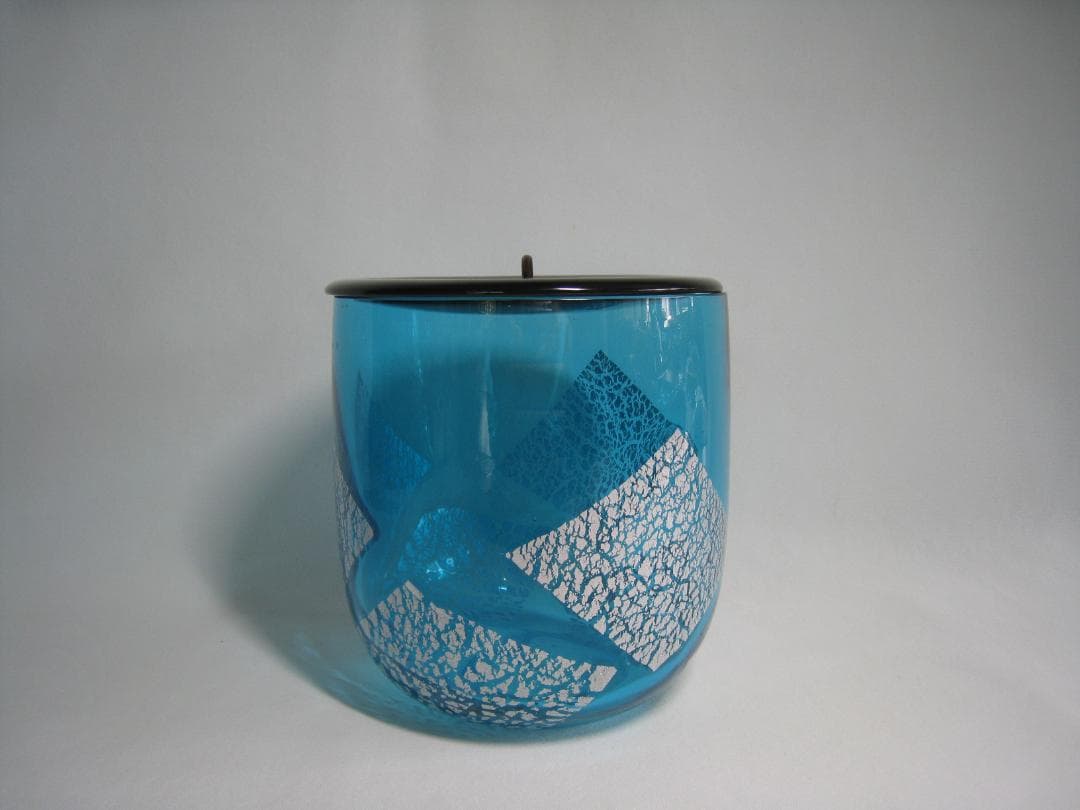 硝子製水指　【義山銀箔水指】