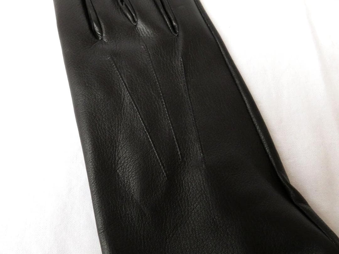 デンツ Milton レザーグローブ ブラック 8 アンラインド 英国製 羊革