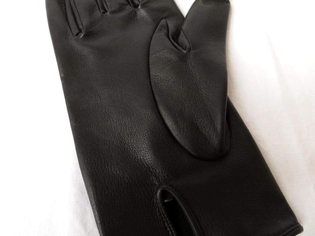 デンツ Milton レザーグローブ ブラック 8 アンラインド 英国製 羊革