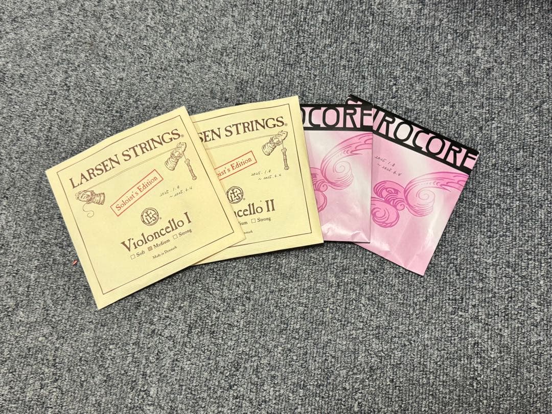 【中古弦】半額以下！チェロ弦 ラーセン ソリスト、スピロコア タングステン