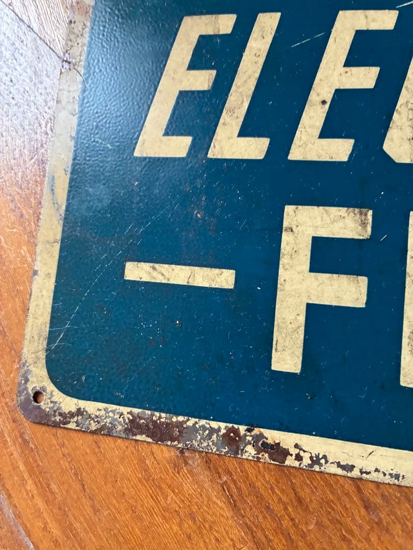 アンティーク　メタル　サイン　プレート　街角　看板　FIRE　レア　アメリカ