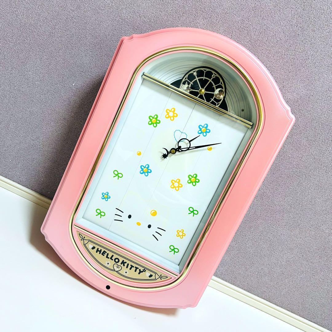 【激レア廃盤品】【美品】ハローキティ からくり時計 735-671 当時品