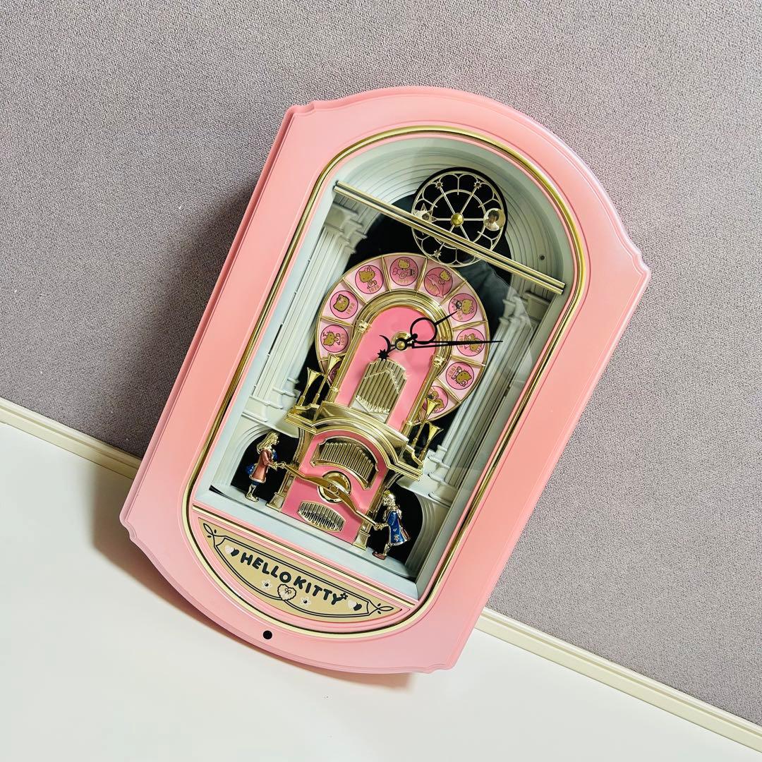 【激レア廃盤品】【美品】ハローキティ からくり時計 735-671 当時品