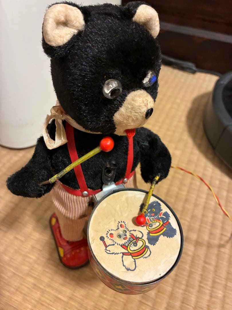 可動品！1960年代激レア ビンテージ 歩行 太鼓を叩きながら歩行するクマ