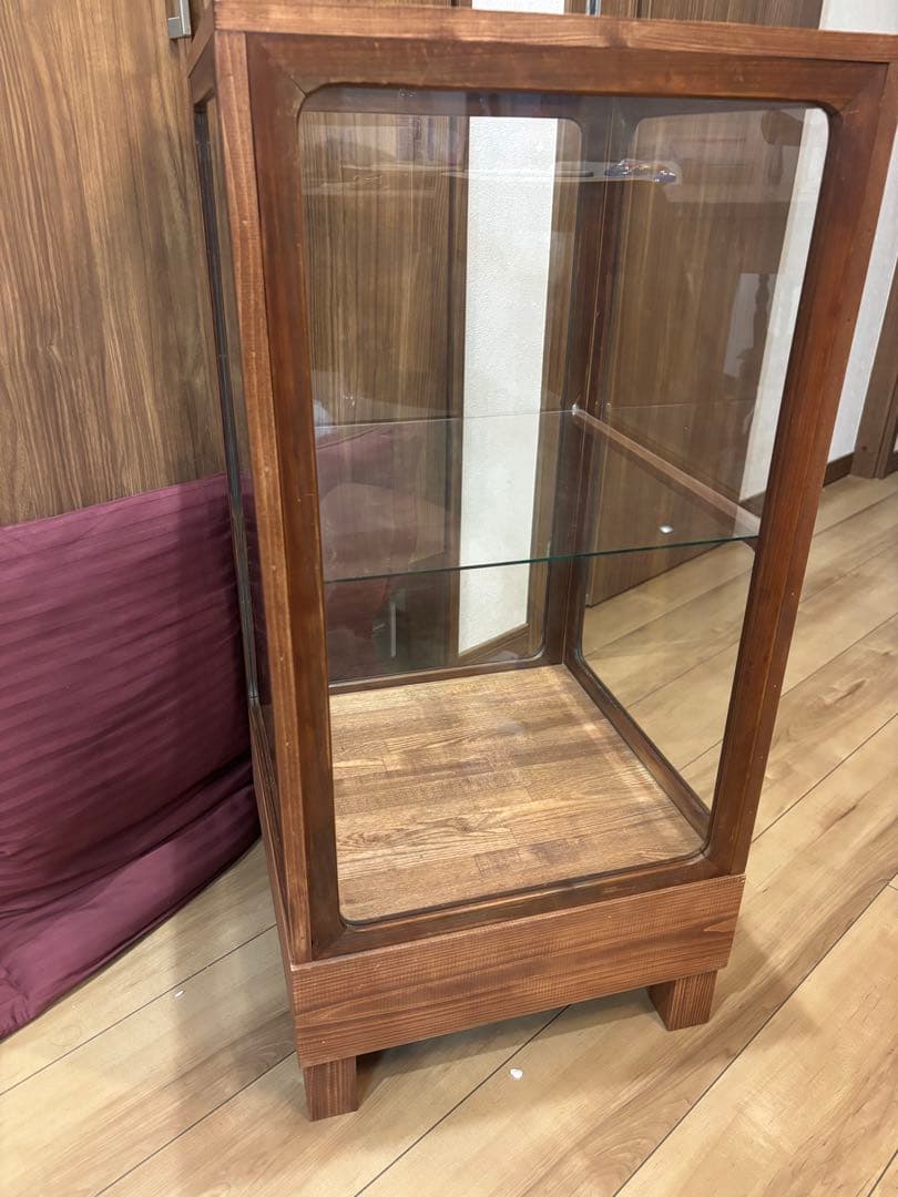 リメイク品　アンティークガラスケース　2段飾り棚