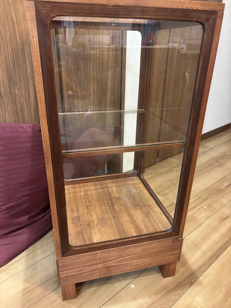リメイク品　アンティークガラスケース　2段飾り棚