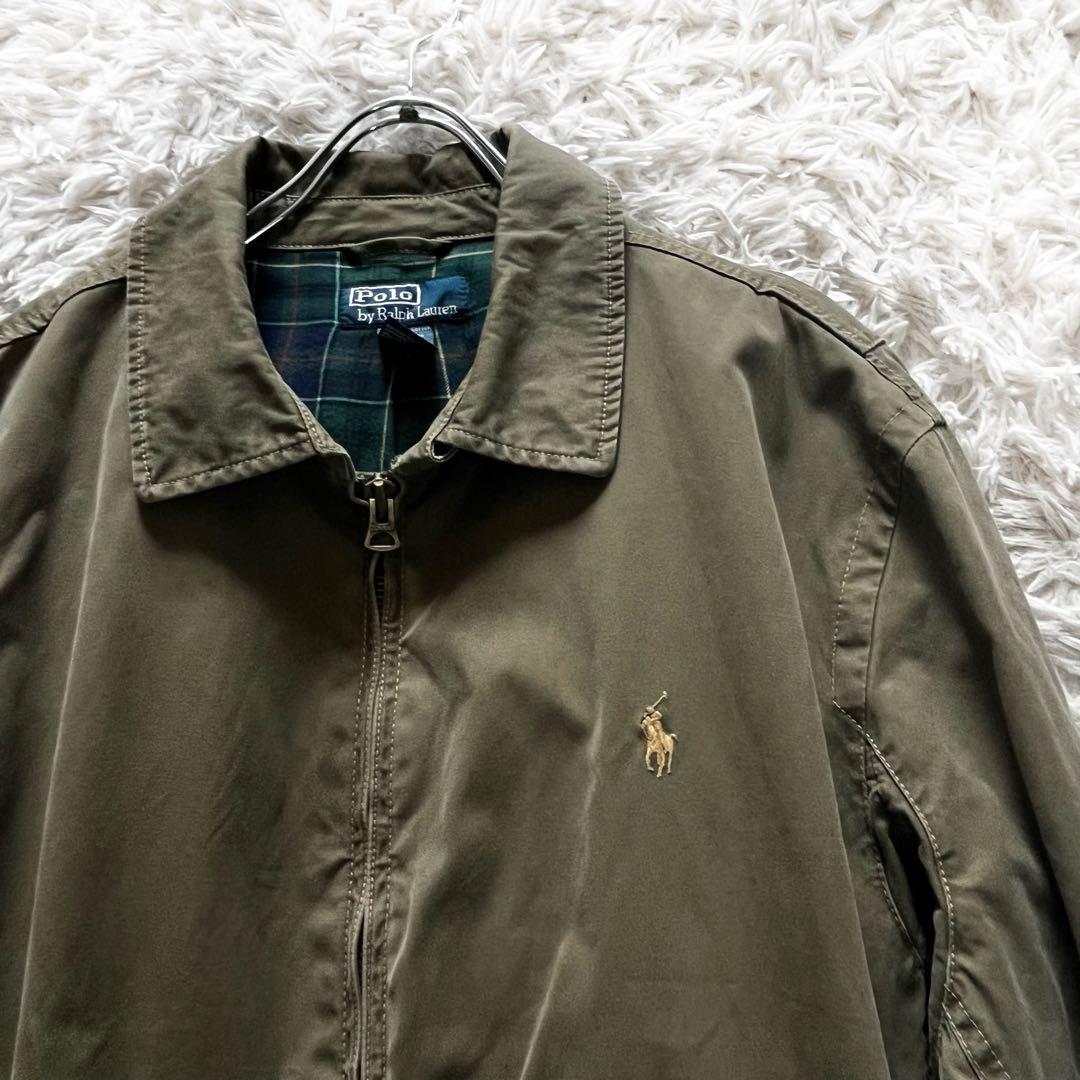 ラルフローレン ワンポイント刺繍 裏地チェック ジャケット オーバーサイズ